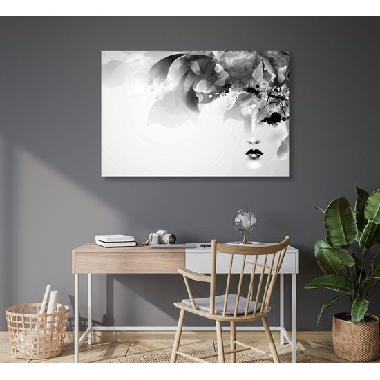 Kép női gyengédség fekete-fehér kivitelben