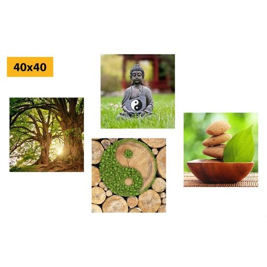 Képszett Feng Shui zöld árnyalatban