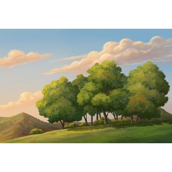 Öntapadó tapéta festett zöld táj