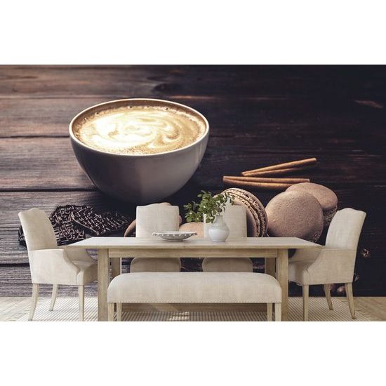 Öntapadó fotótapéta kávé csendélet macaroonokkal