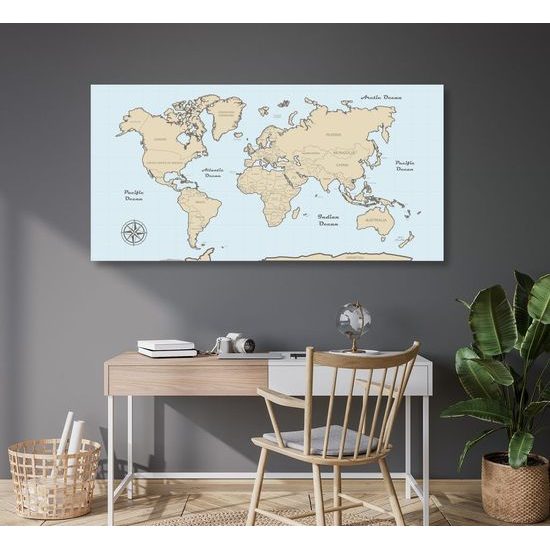 Parafa kép finom térkép kék alapon