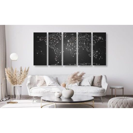 5 részes kép hálózatokból álló világtérkép