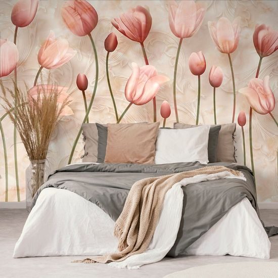 Tapéta régi rózsaszín tulipánok finomsága