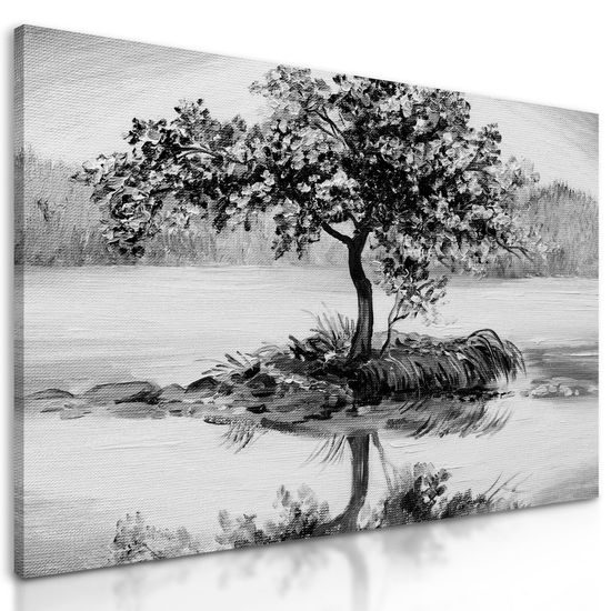 Kép cseresznyefa magában fekete-fehér kivitelben