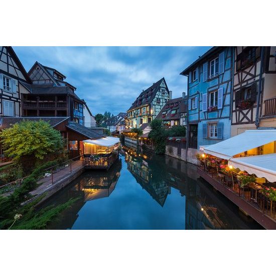 Öntapadó fotótapéta esti kilátás a csatornára Franciaországban