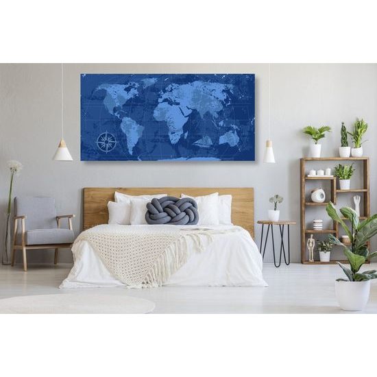 Parafa kép történelmi világtérkép kék színben