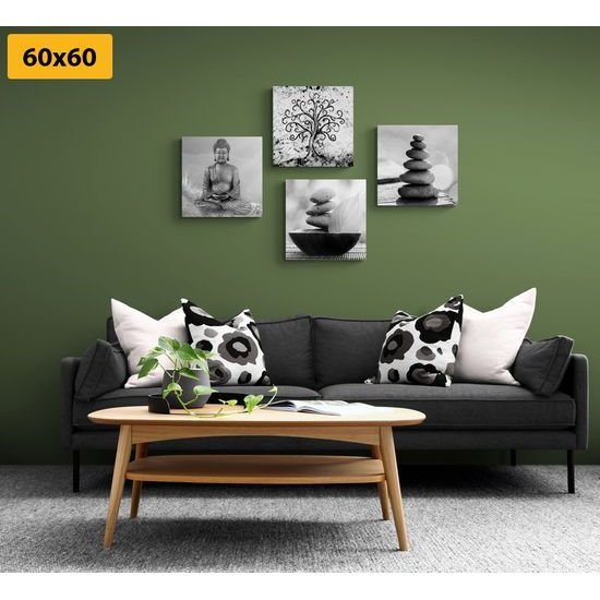 Képszett Feng Shui tárgyak fekete-fehér kivitelben