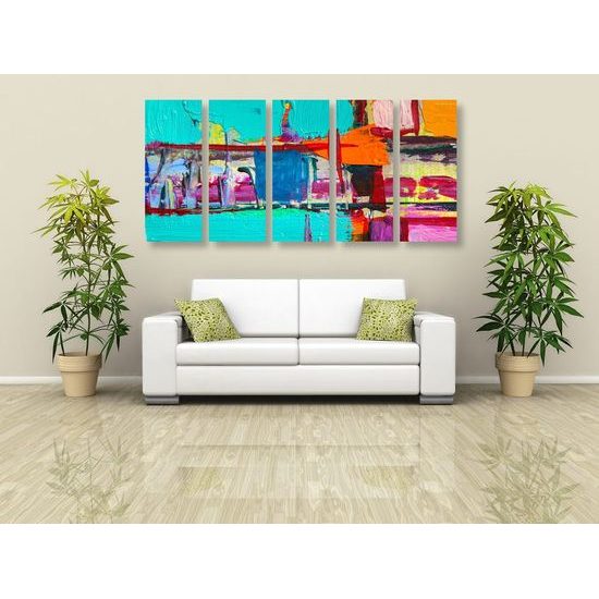 5 részes kép színek absztrakt keveréke