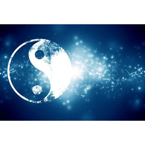 Yin és Yang öntapadó tapéta varázslatos háttérrel