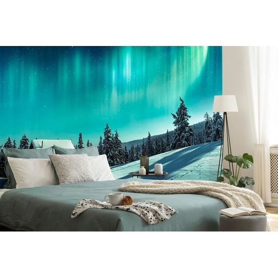 Öntapadó tapéta ház havas hegyekben