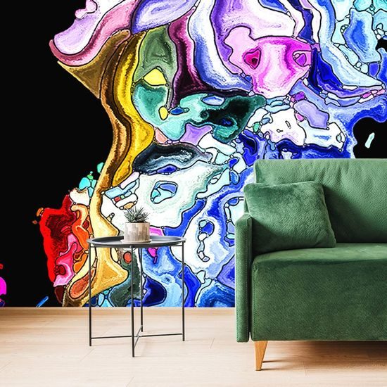 Öntapadó fotótapéta absztrakt női arc tele színekkel