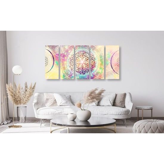 5 részes kép különleges Mandala színes kivitelben