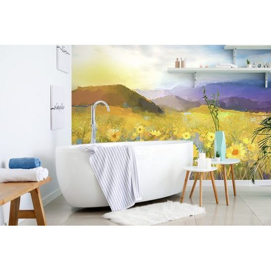 Öntapadó tapéta rét százszorszépek a napsütésben