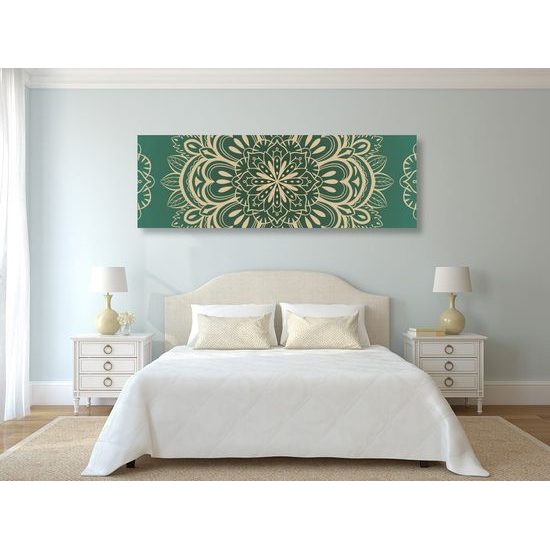 Kép Mandala smaragd háttéren