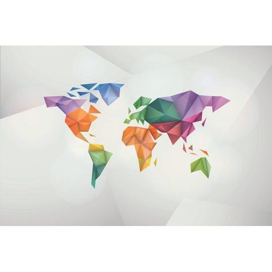 Tapéta modern világtérkép origamiból