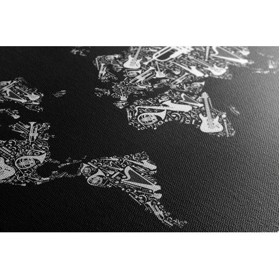 Kép világtérkép zenei motívummal