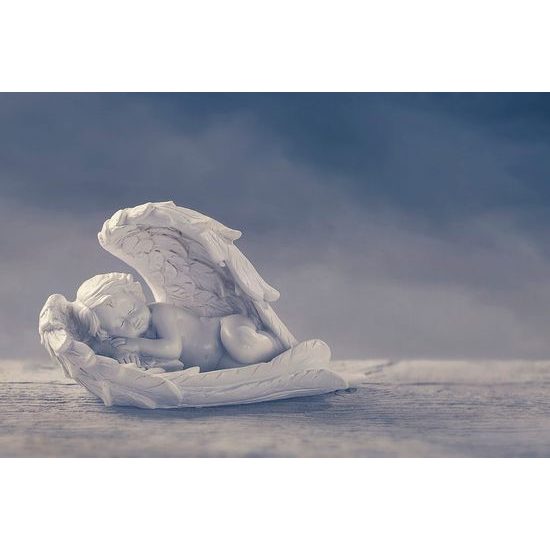 Tapéta alvó angyal szobor