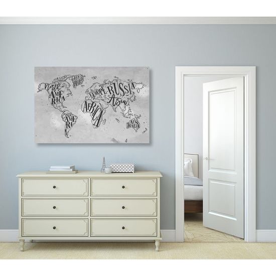 Parafa kép modern térkép szürke kivitelben