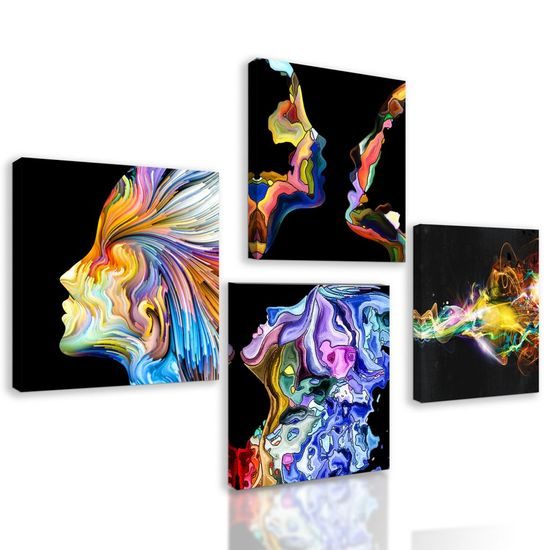 Képszett színek robbanása fekete háttéren