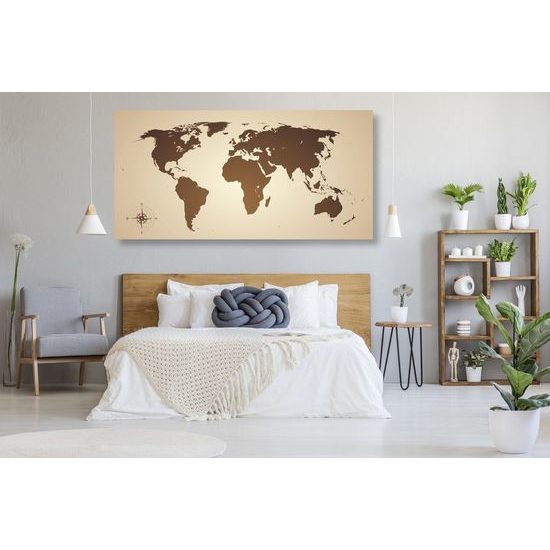 Parafa kép modern világtérképen szépia színben