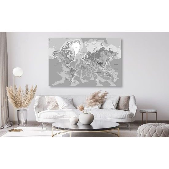 Parafa kép klasszikus viág térkép fekete fehérben