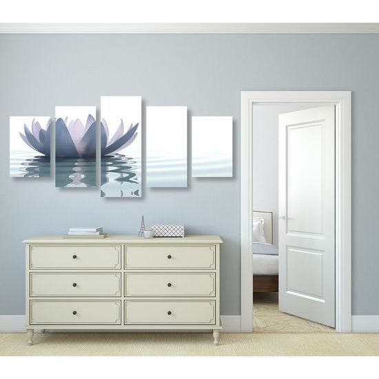 5 részes kép vízen úszó tavirózsa