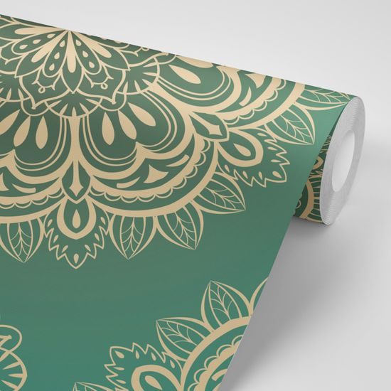 Öntapadó tapéta Mandala smaragd alapon