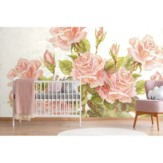 Rózsa öntapadó tapéta vintage dizájnban