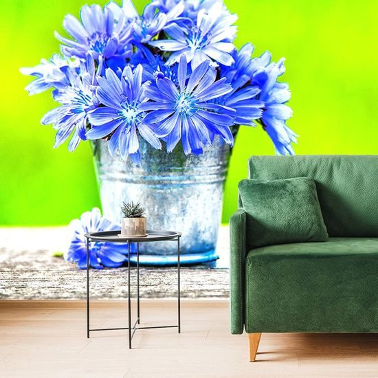 Öntapadó tapéta vödör lila virágokkal