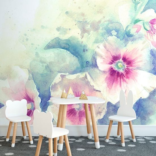 Öntapadó tapéta szép festett virágok