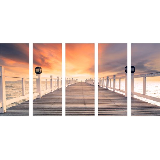 5 részes kép naplemente a móló felett