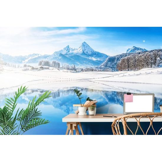 Gyönyörű öntapadó fotótapéta havas alpesi táj