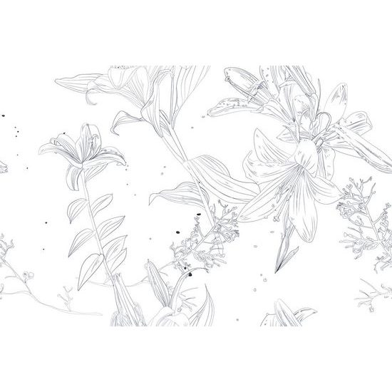 Tapéta gyengéd orchidea fehér kivitelben