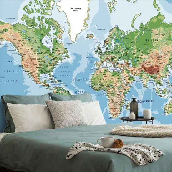 Tapéta a világ földrajzi térképe