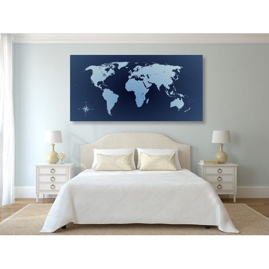 Parafa kép modern világtérkép kék kivitelben