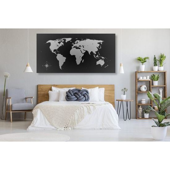 Parafa kép modern világtérkép fekete-fehérben