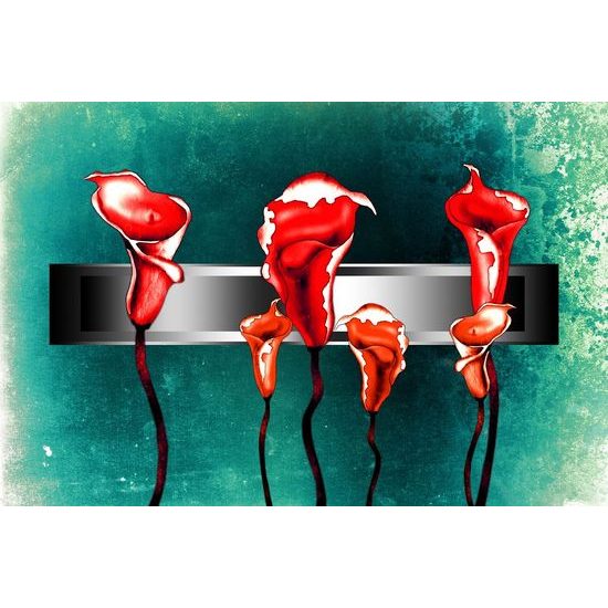 Öntapadó tapéta kecses piros calla virágok