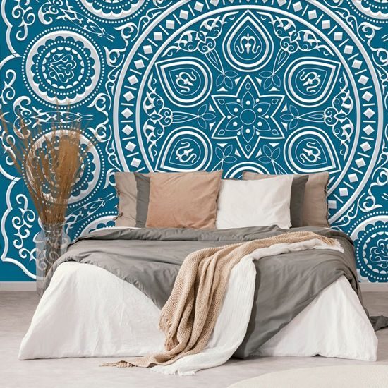 Tapéta kellemes Mandala kék alapon