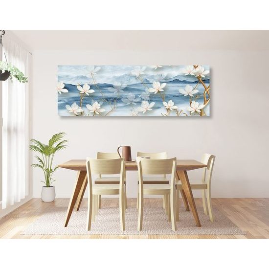 Kép virágok jeges háttérrel