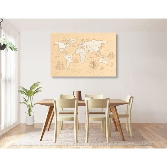 Parafa kép bézs világtérkép kalandoroknak