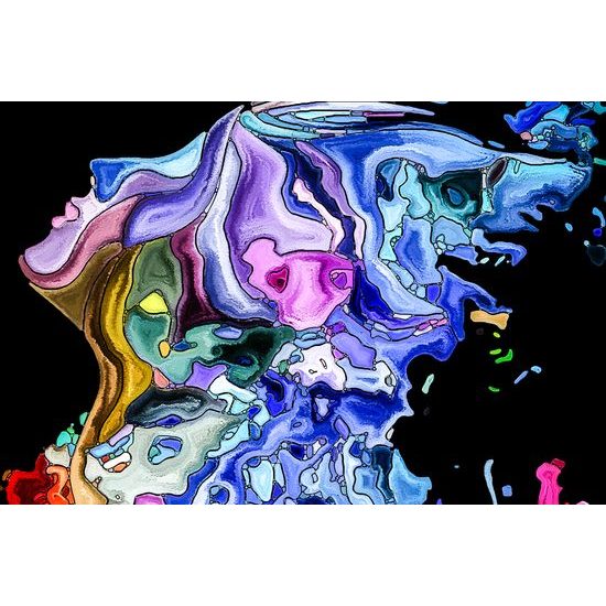 Kép színekkel teli absztrakt női arc