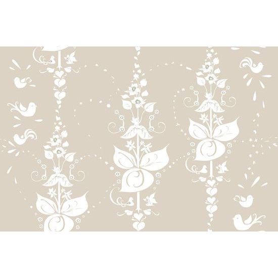 Tapéta finom virágos szőlő, barna kivitelben