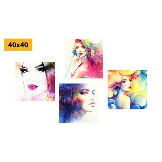 Képszett elegáns nő absztrakt kivitelben