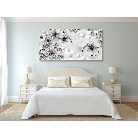 Kép luxus gyöngyök fekete-fehér kivitelben