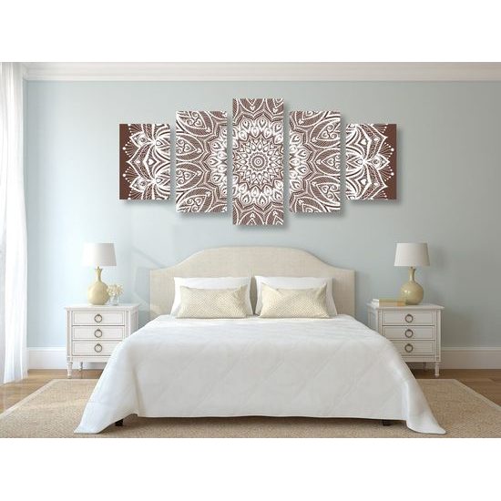 5 részes kép végtelen Mandala barna kivitelben