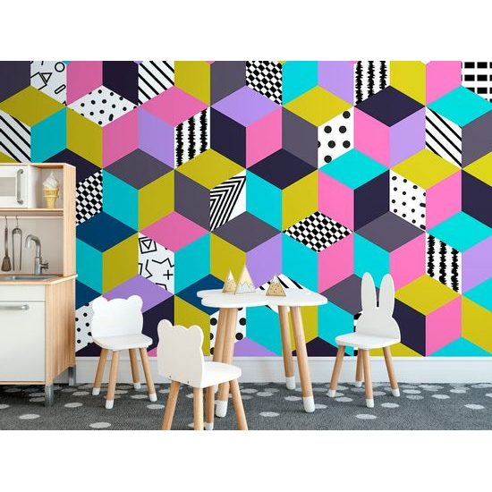 Egyedi öntapadó tapéta minta színekből