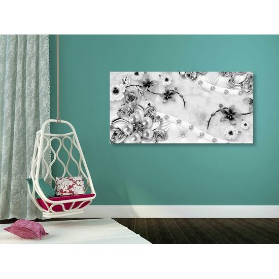 Kép luxus gyöngyök fekete-fehér kivitelben