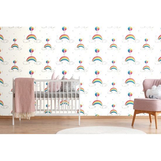 Öntapadó tapéta szivárvány eső