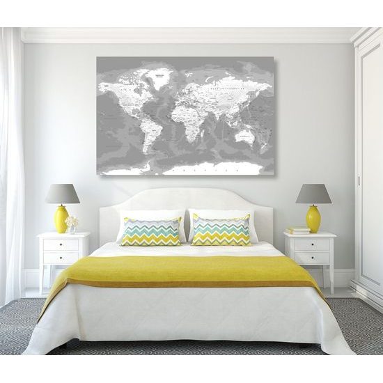 Kép országok térképe fekete-fehér kivitelben