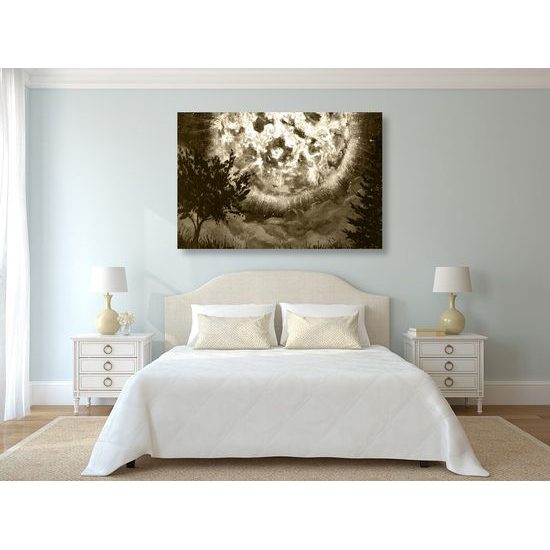 Kép mágikus telihold szépia kivitelben